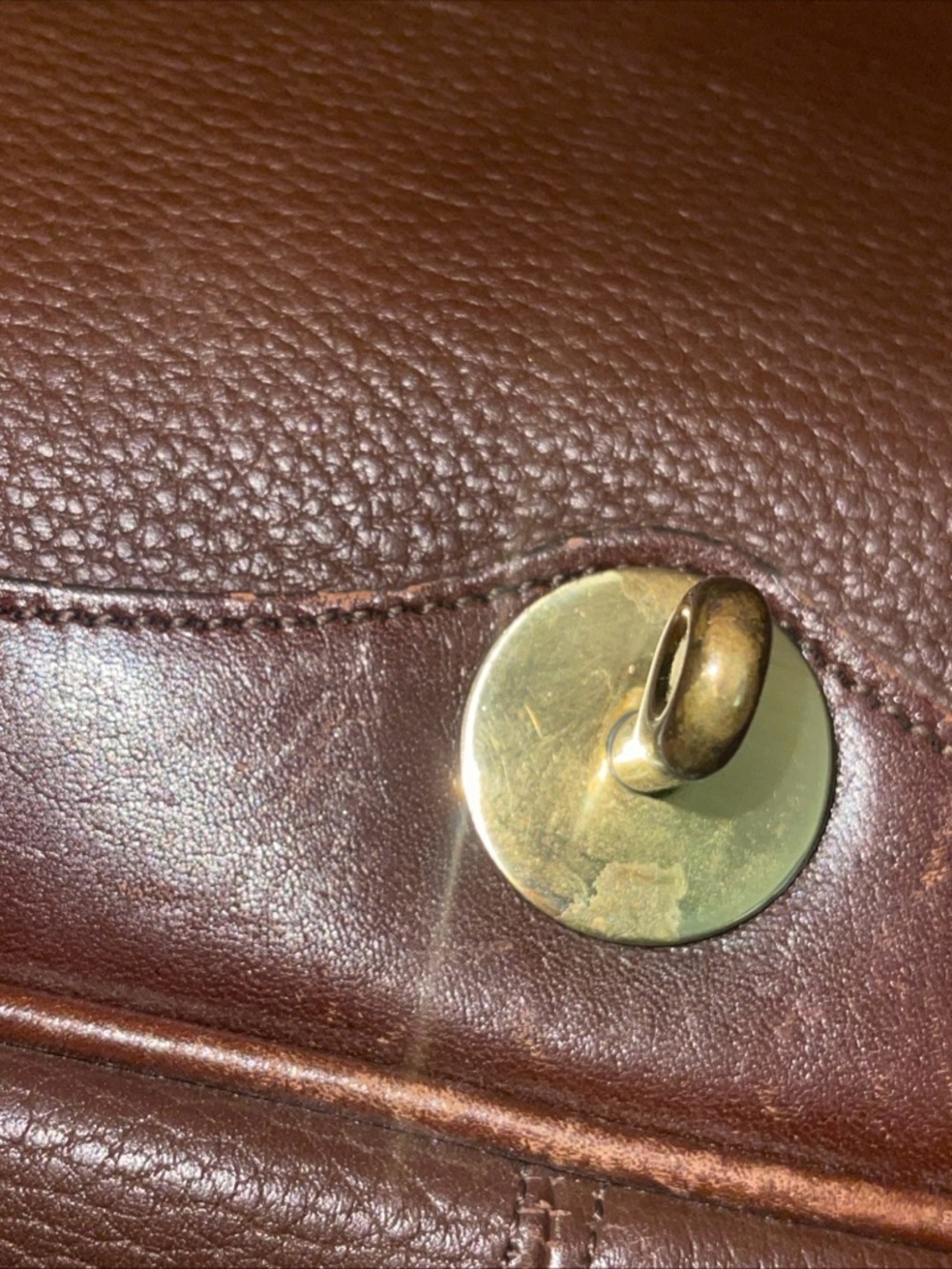 Vintage Dooney & Bourke Chocolate AWL Leather Crossbody Shoulder Bag - Picture 4 of 17